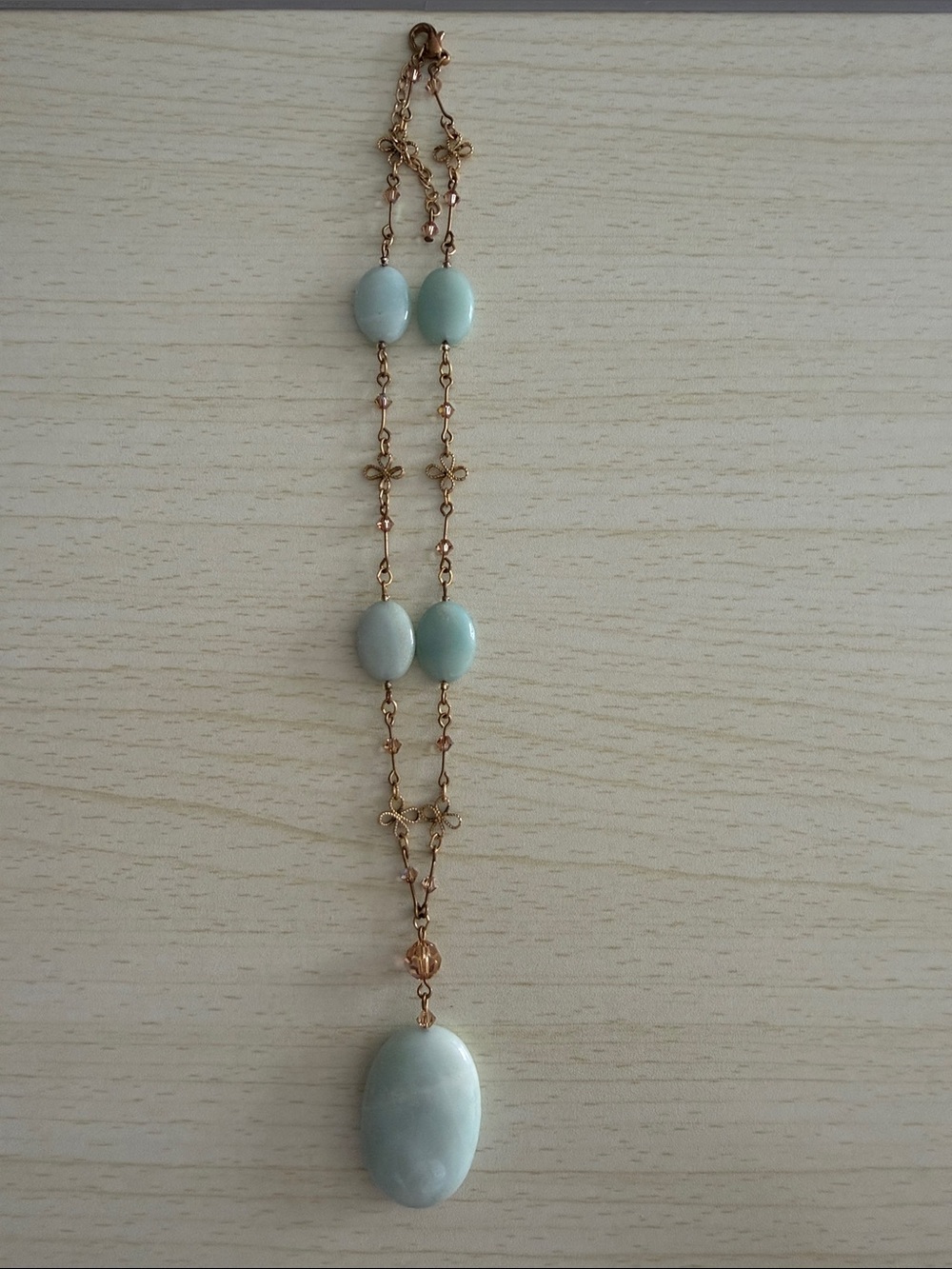 Pastel Blue Oval Pendant Necklace - Women's Jewelry